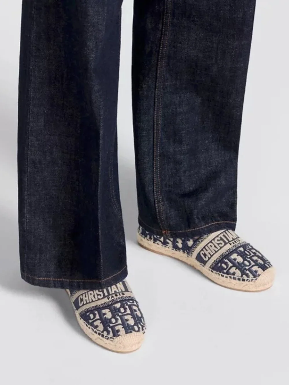 Dior Granville Espadrille Deep Blue Dior Oblique Embroidered Cotton